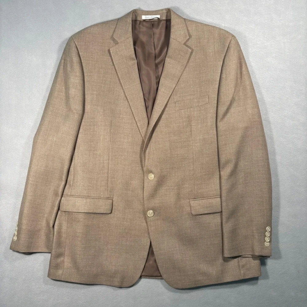 Lauren Ralph Lauren 46L Blazer Tan Linen Blend UltraFlex Sport Coat Jacket